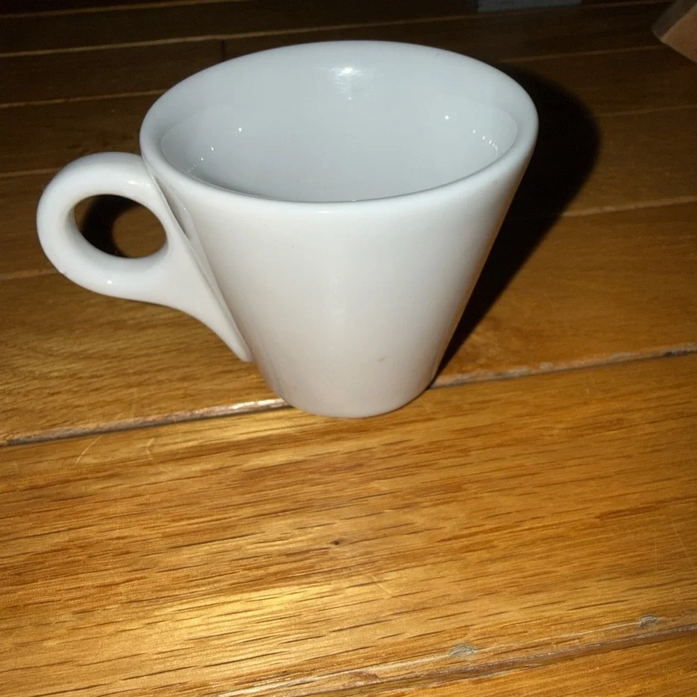 Lavazza Blue Ribbon Logo White Porcelain Espresso Cup Made in Italy